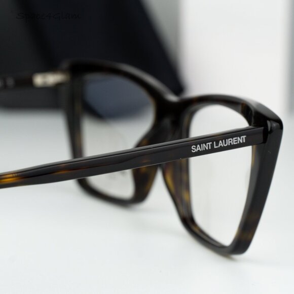 BRAND NEW Saint Laurent SL737 MICA THIN OPT 002 Havana Cat Eye Unisex Eyeglasses - Picture 5 of 9